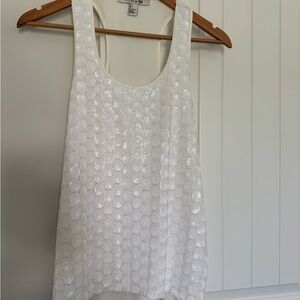 Forever 21 White Shimmer Tank Top
